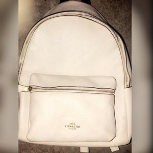 Coach white backpack